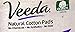 Veeda Pads Ultra Thin Night Pads with Wings, Natural Cotton, Super, 3 Packs of 12 Count Each
