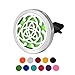 HOUSWEETY Car Air Freshener Aromatherapy Essential Oil Diffuser - Celtic Knot Stainless Steel Locket,11 Refill Pads (30mm)