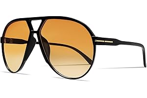 GUVIVI Retro Aviator Sunglasses for Women Men Oversized Classic 70s Vintage Trendy Tangle Free Square Aviators Sun Glasses