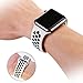 Wengerui for Apple Watch Band Series 1 Series 2 Soft Sports Silicone Bracelet Strap Wristband Replacement Watchband with Quick Release for Apple iWatch Nike Sport Band (White/Black M/L 42mm)