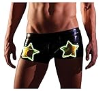 Raveware Lingerie Men's Black Lame Trunk with Light Up Stars