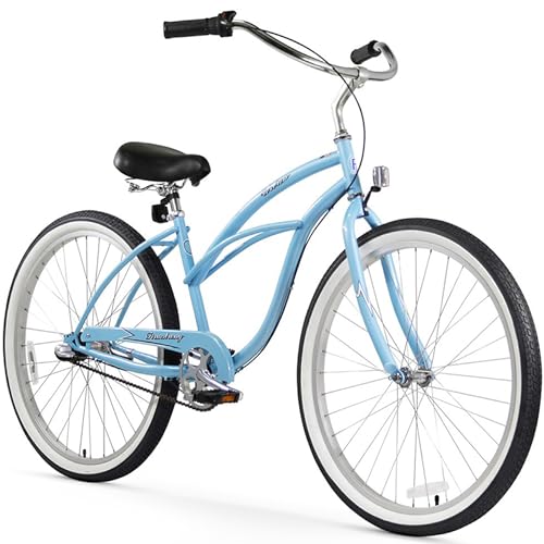 Firmstrong Urban Women's Beach Cruiser Bike, 3 Speed Bicycle, 26 Inch Wheels, Baby Blue