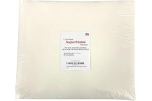 Superpunch Soft Tear Away 1.8 oz Stabilizer, Medium Weight Tearaway Stabilizer for Embroidery – 12 inch x 10 inch, 100 Precut Sheets Superstable Machine Stabilizers Backing, Made in USA (White)