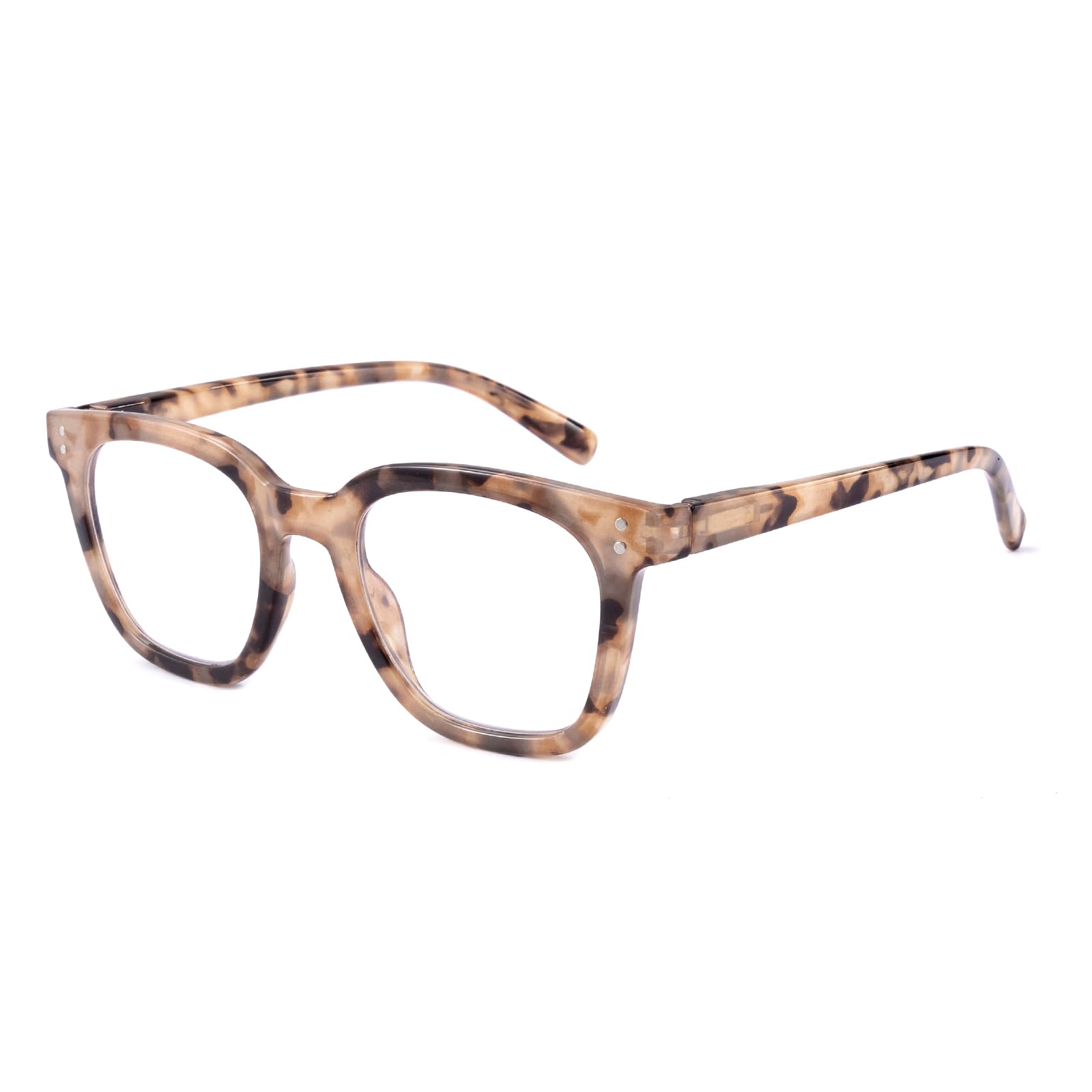 Photo 1 of firstsense Reading Glasses for Men Women Blue Light Blocking with Spring Hinge, Blocking Readers Anti UV Ray Filter Eyeglasses, Square Computer Reader Glasses, Amber Tortoiseshell, +1.0