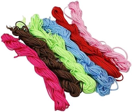 Pandahall 1 Bag Nylon Thread, Nylon Jewelry Cord for Custom Woven Bracelets Making, Mixed Color, 2mm; about 120m/bag