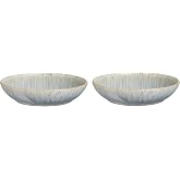 Denby - Halo Speckle Pasta Bowls Set of 2 - Grey, Neutral Patterned Dishwasher Microwave Safe Crockery 1050ml - Glazed Ceramic Stoneware Tableware - Chip &amp; Crack Resistant
