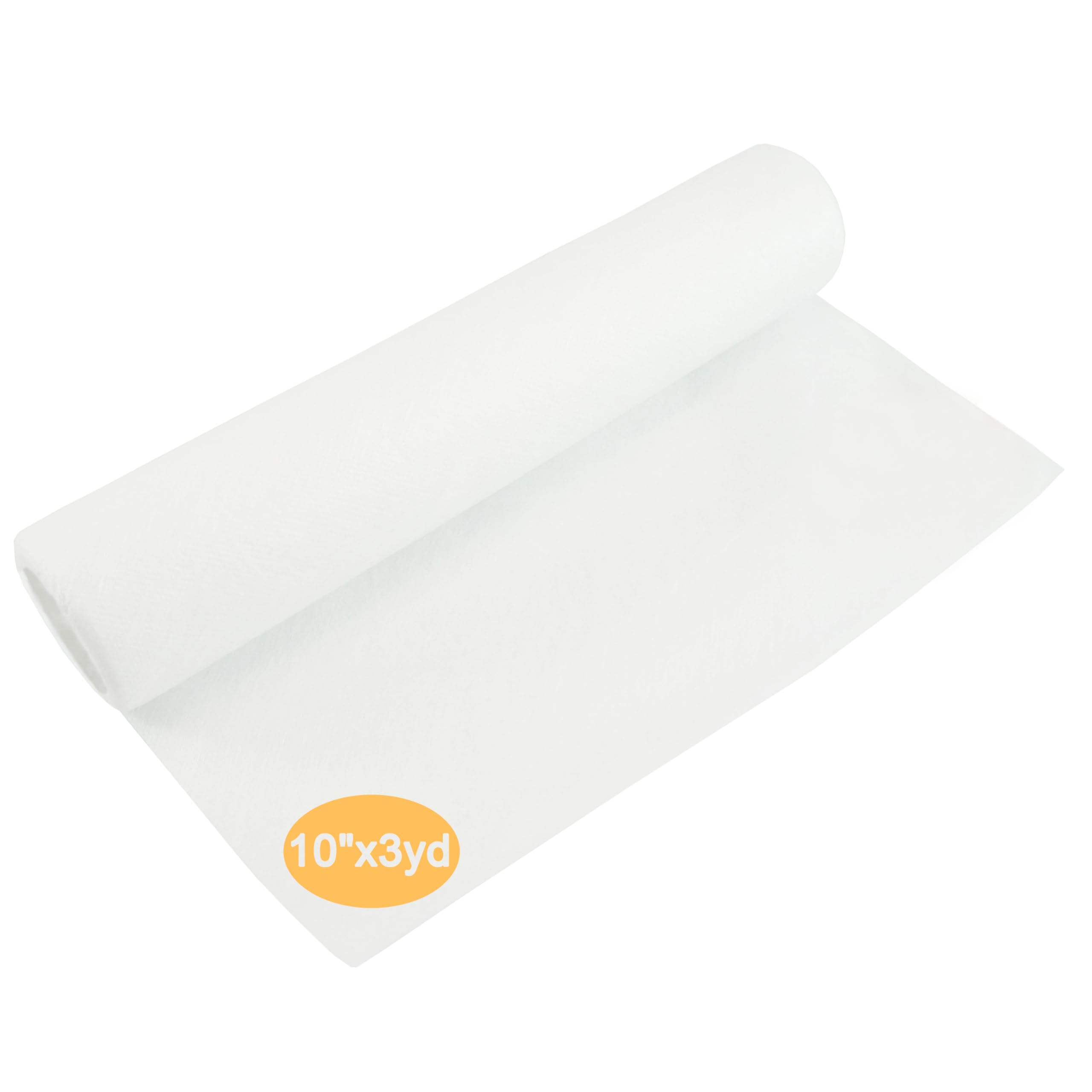 New brothread Wash Away - Water Soluble Machine Embroidery Stabilizer Backing & Topping 10" x3Yd roll - Light Weight 40gm (1.5oz) - Cut into Variable Sizes for Machine Embroidery and Hand Sewing