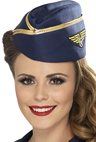 Blue & Gold Air Hostess Hat