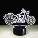 Cirkooh New Motorcycle Motorbike 3D Optical Illusion Table Lamp 7 Colors Change Timing Remote Control and Touch Button LED Light Decor