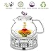 Teapot Set Teapot Pink Butterfly 24 Oz and Stainless Steel Tea Warmer Alex for Flowering Tea Green Tea Black Tea Puer