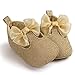 Voberry Toddler Baby Girls Boy's Sneaker Moccasins Anti-slip Soft Sole Bow Shoes (6~12Month, Gold)