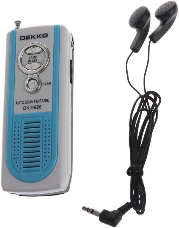 Mini Portable Auto Scan FM Radio Receiver Clip with Flashlight Earphone