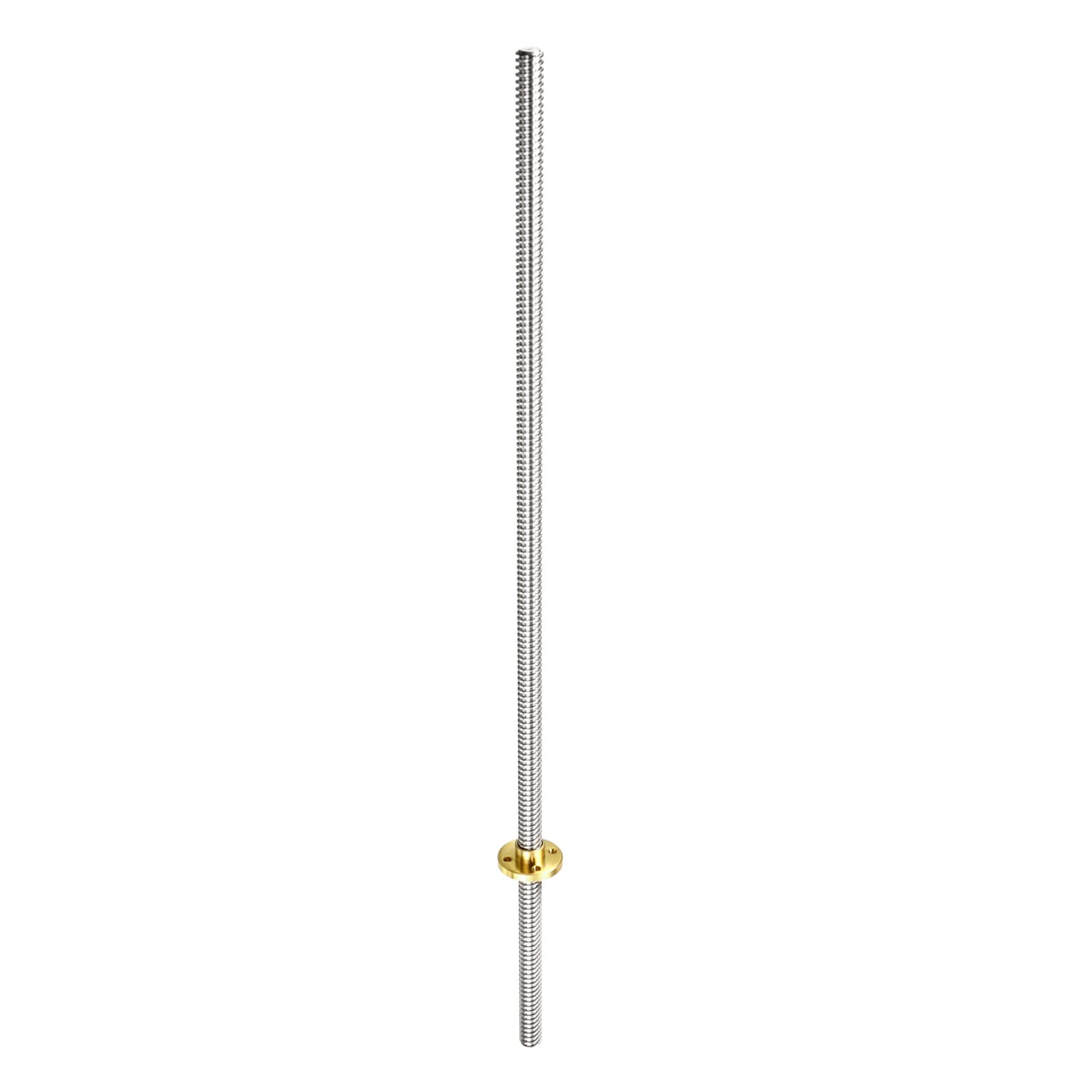 Rebower Fully Threaded Rod 304 Stainless Steel Rod Bar Studs(with Copper Nut), [for Hangers and Clamps and U-Bolts] - 350mm T8 Pitch 2mm Lead/Silver