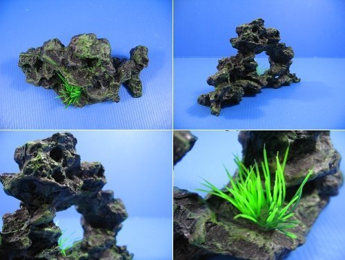 Rock cave ruins Aquarium Ornament Decoration Decor 6.9" X 2.5" X 4.3" stone HIDE
