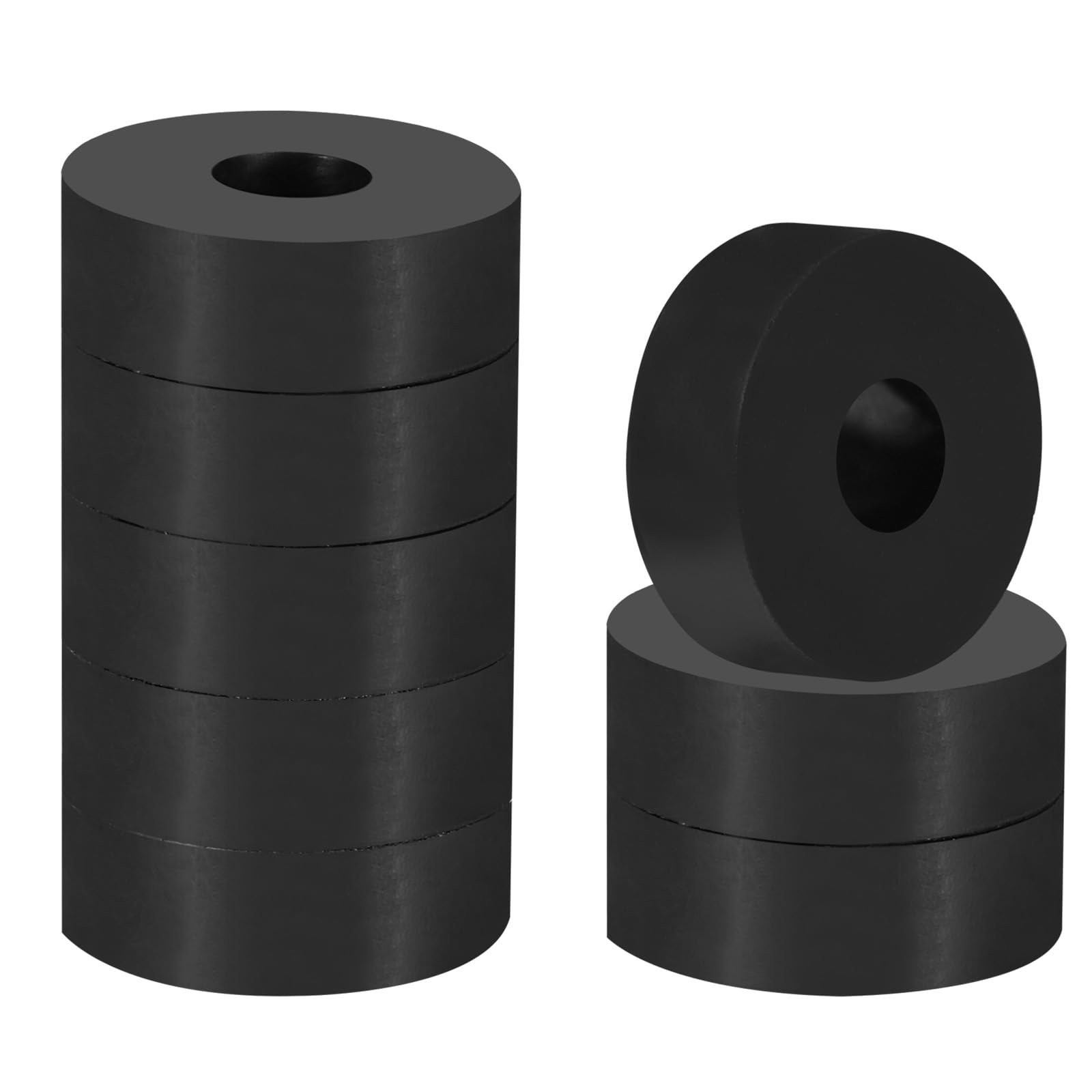 PATIKIL Multi Purpose Rubber Spacer, 16 Pcs 1.2"OD 0.4"ID 0.4"Thick Neoprene Round Anti-Vibration Isolation Pads Isolator Rubber Bushings Spacer Washer for HVAC Bolts Car Accessories