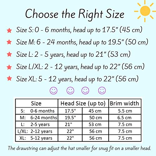 image for JAN & JUL Toddler Boys Cotton Bucket Sun Hats 50 UPF, Drawstring Adjus