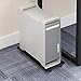 Deston Computer Cart Wood CPU Rolling Stand, Mobile PC Cart Holder, Computer Tower Stand with Brake Wheels Under Home Office Desk, Black