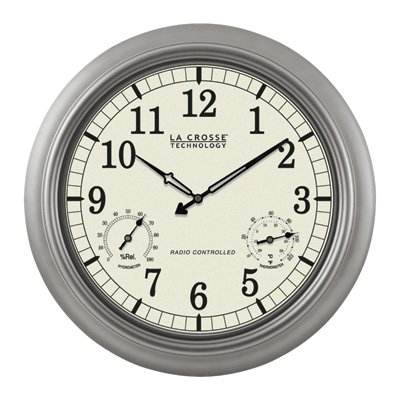 La Crosse Technology WT-3181P Metal Clock, 18 Inch, Pewter - Thumbnail 3