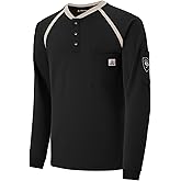 VANLENS FR Shirts for Men NFPA2112 CAT2/HRC2 Flame Resistant Shirts 5.5oz Light Weight Long Sleeve Fire Retardant Shirts Black