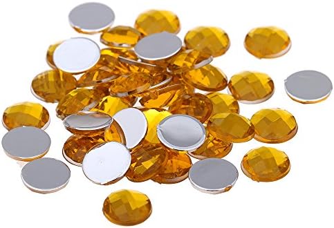 Nizi Jewellery Gold Coloration Spherical Form Acrylic Rhinestones Flatback Earth Faceted Strass Gems 3D Nail Artwork Decorations Craft Artwork Equipment 16MM 500PCS