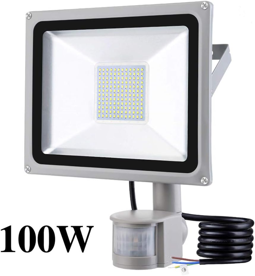 100W Faretto LED da Esterno con Sensore di Movimento 10000LM IP65
