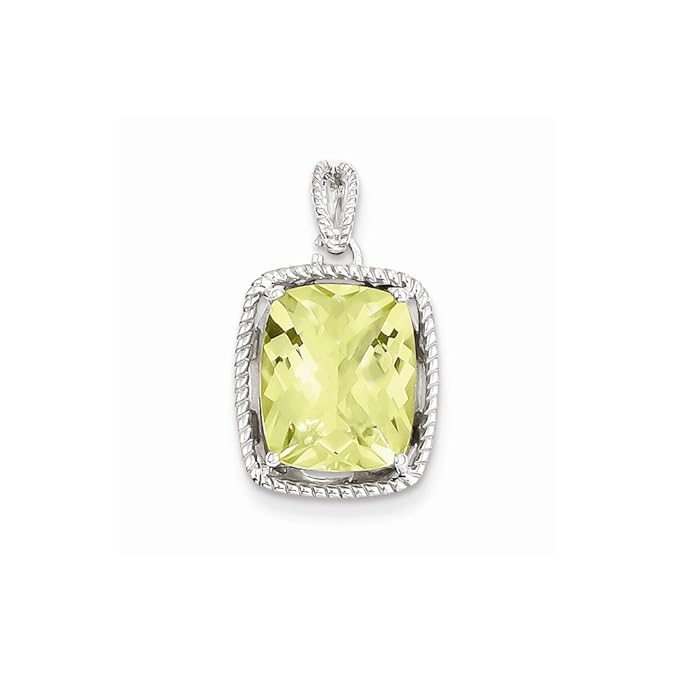 Sterling Silver Lemon Quartz Pendant Jewelry