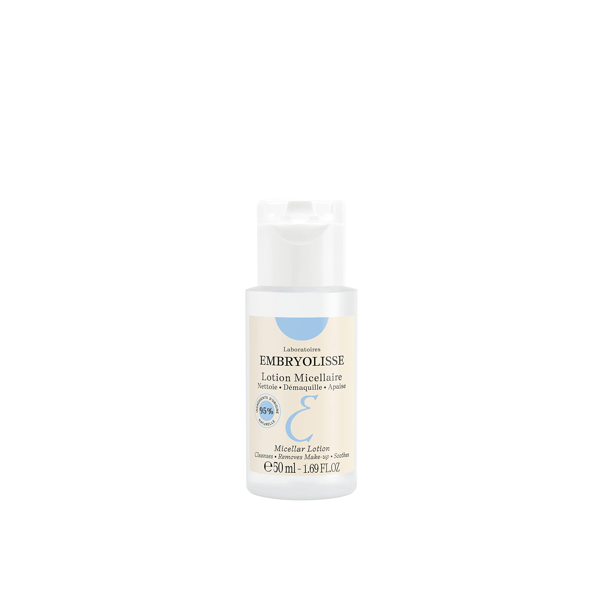 Embryolisse 3-In-1 Micellar Lotion | Gentle Cleansing & Make Up Remover Lotion for Face, Eyes & Lips, Soften, Soothe and Tone All Skin Types - 50 Ml (Packaging May Vary)