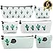SUBANG 6 Packs Pencil Case New Style Cactus Pastoral Bandage Canvas Pencil Case Box Makeup Bag