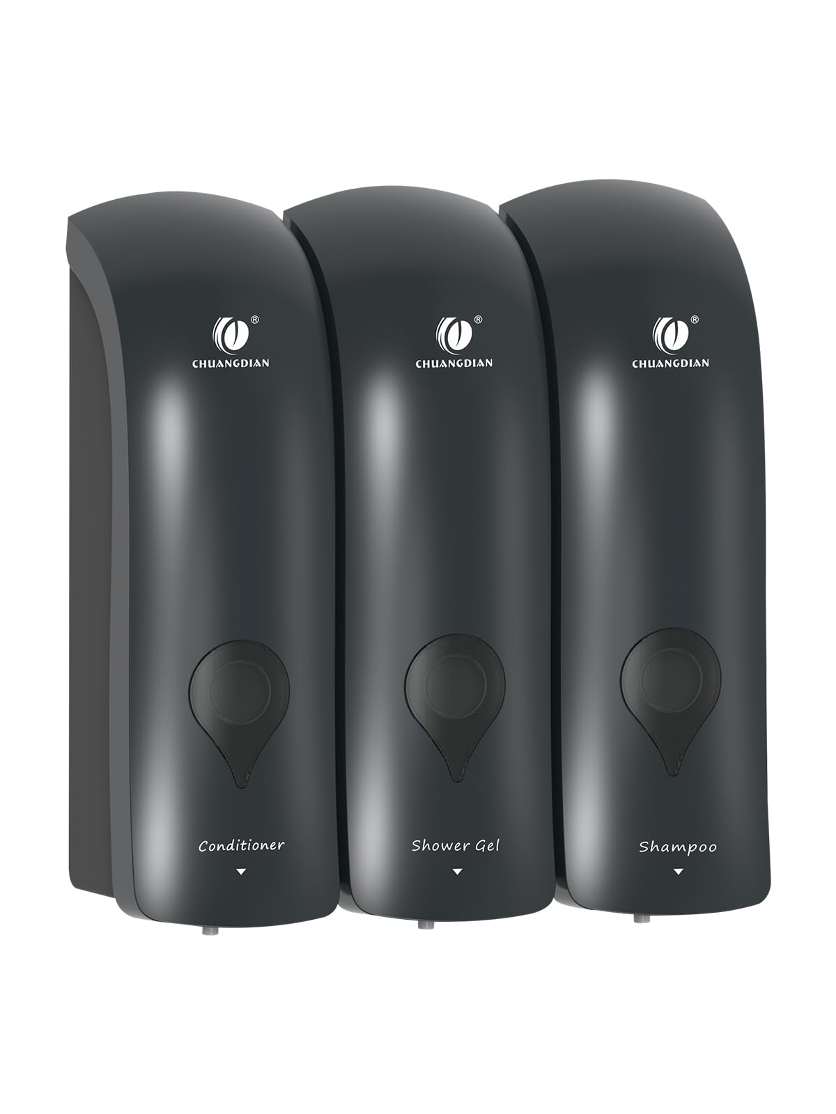 Triple Shower Gel Dispenser Shampoo and Conditioner Dispenser Wall Mounted No Drill Lotion Container 3 in 1 Liquid Pump Soap Dispenser Bathroom for Home Hotel Grey 300ML×3