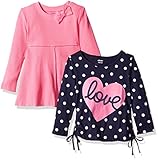 Gerber Graduates Baby Girls' 2 Pack Tops, Love/Pink, 24 Months