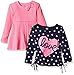 Gerber Graduates Baby Girls' Toddler 2 Pack Tops, Love/Pink, 5T