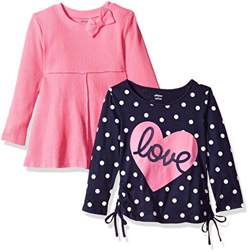 Gerber Graduates Baby Girls' 2 Pack Tops, Love/Pink, 24 Months