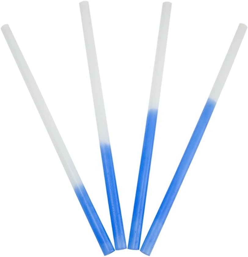 Color Changing Beautiful Plastic Straws - Changes from White to Blue - Changes Color When Sipping a Cold Drink! Perfect for Shakes & Smoothies! Frozen Dessert Supplies - Fast Shipping! 25 Count
