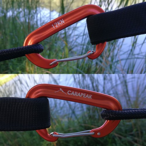 CARAPEAK 12KN Mini Wiregate Aluminum Lightweight 6 Packs Set Hammock Snag Free Carabiners Asymmetric D Shape Black Blue Orange