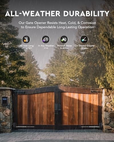 CO-Z Kit de apertura automática de puertas ADSW4 abrepuertas dobles batientes para puertas de hasta 590 kg y 6 m con kit de control remoto, sensores infrarrojos y compatible con carga solar