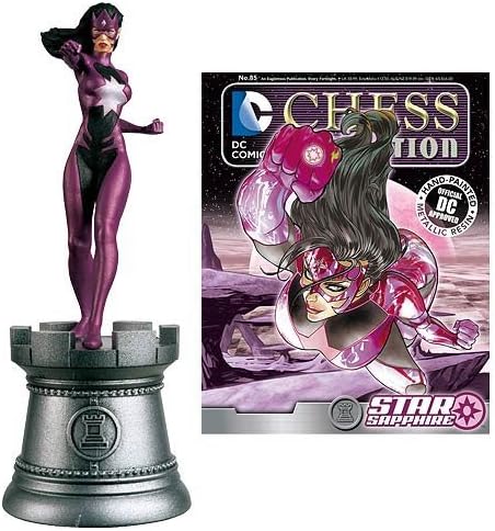 Star Sapphire DC Superhero White Rook Chess Piece with Collector Magazine