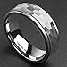 King Will HAMMER 8mm Silver Tungsten Ring Hammer Comfort Fit Faceted Men Wedding Band Polished Step Edge