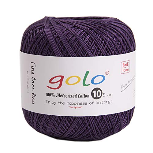 golo Crochet Thread Size 10 Yarn for Hand Knitting Crochet Yarn (Deep Purple) — image 1