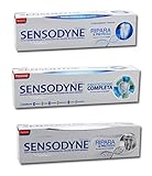 Sensodyne: Set of 3 Toothpastes with NovaMin (Protezione Completa, Ripara e Proteggi, Ripara e Proteggi Whitening) * 2.53 Fluid Ounce (75ml) Packages * [ Italian Import ]