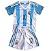 Barcelona Kids Jersey 2015/2016 Messi #10 Football Soccer Argentina Home Jersey Shorts & Socks & Key Chain & Pen Bag for Kids 3-14 Years (11-12 Years)