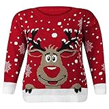 Fashion-women Novelty Rudolph Xmas Christmas Snowflake Jumper
