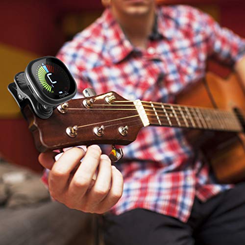 Guitar Tuner Rechargeable Clip On Tuner for Ukulele, Violin and