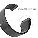 LoveBlue for Pebble time 22mm Magnetic Milanese Loop Stainless Steel Band Replacement Accessories for Pebble Time/Pebble Time Steel, Samsung Gear S3 Frontier/Classic(Milanese-Black)