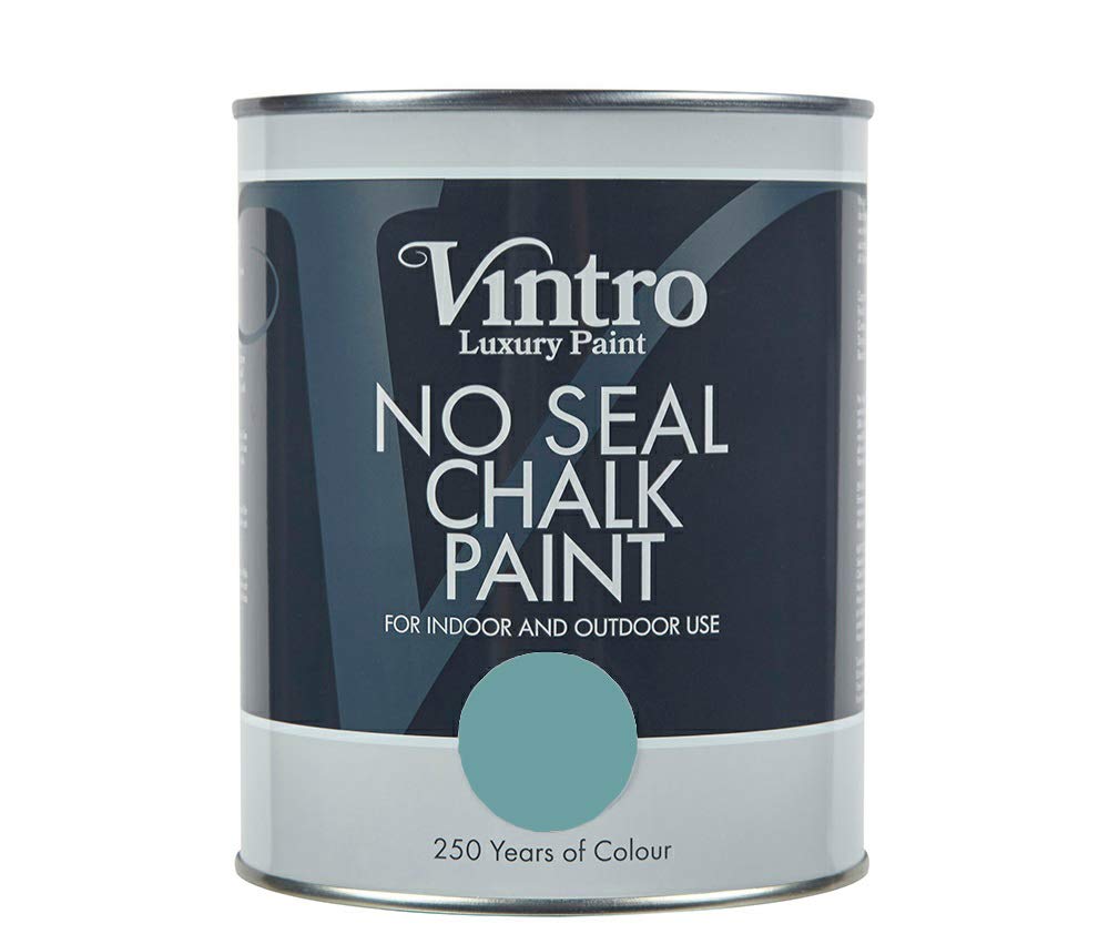 Vintro | No Seal Chalk Paint | Blue | Interior & Exterior Use | Furniture | Walls | Wood | Metal | 1 Litre (Casper)