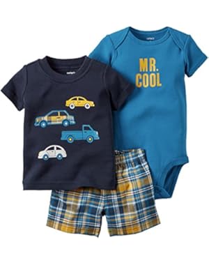 Carter's 3 Piece Graphic Set, Navy/Cars, 3 Months