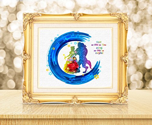 Uhomate-Princess-Belle-Beauty-and-The-Beast-Beauty-Beast-Home-Canvas-Prints-Wall-Art-Inspirational-Quotes-Wall-Decor-Living-Room-Bedroom-Bathroom-Artwork-C050-5X7