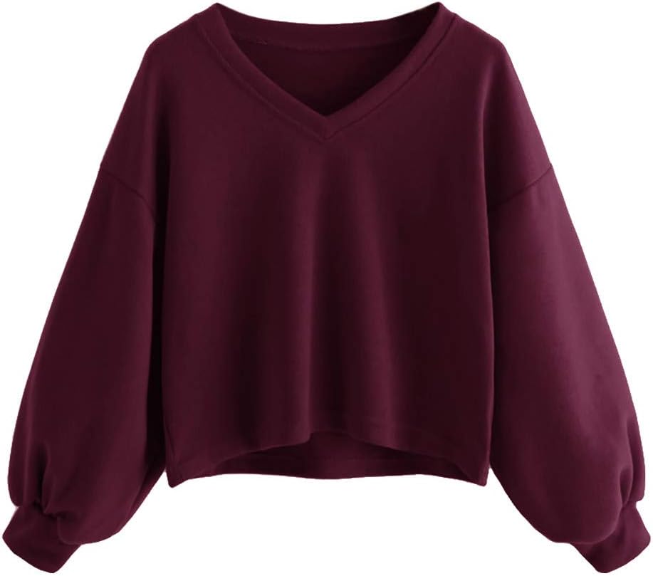 Cropped Hoodies for Teen Girls, Corriee Women Casual Long Sleeve Sweatshirts Pullover Fall Hooded Outwear
