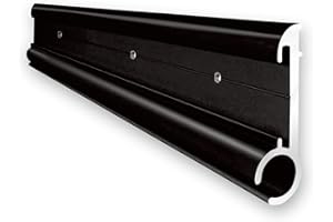 DULEPAX RV Awning Trim, Aluminum RV Insert Roof Trim with LED Strip Insert, 51" Length Black Camper Trailer Awning Rail (4 Trim Pieces, Black)