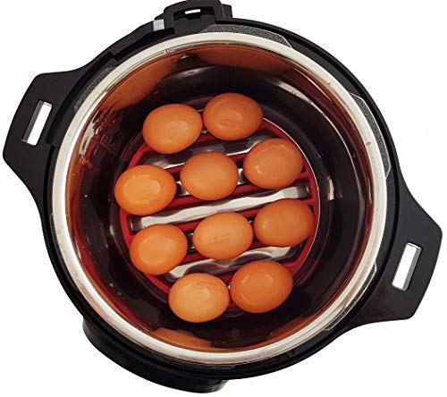 Stan Boutique Pressure Cooker Trivet - Roast Rack - Roasting Pan Rack, Nonstick Silicone for Easy Cleaning - 7" Red