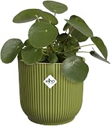 elho Vibes Fold Round 16 Plant Pot 100% Recycled Plastic Green Ø16.1 x H14.8 cm view 3